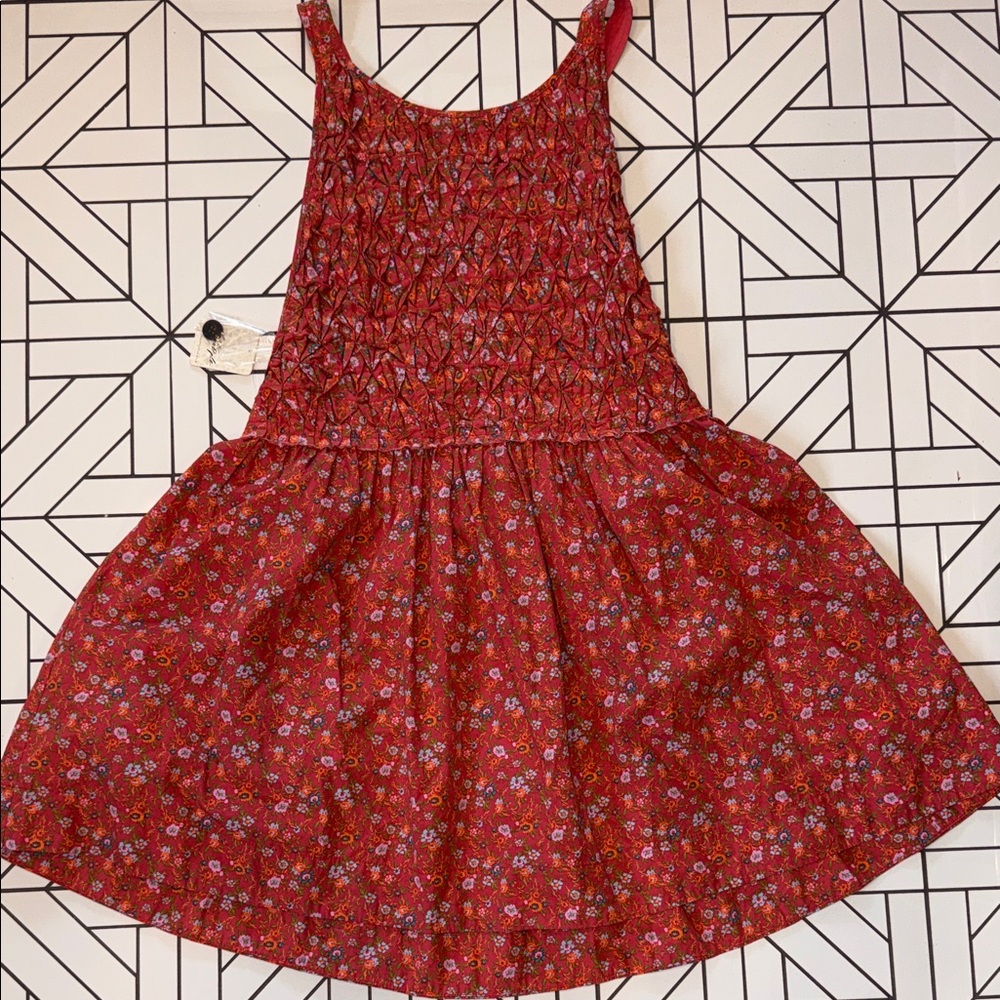 Red Floral Sleeveless Dress